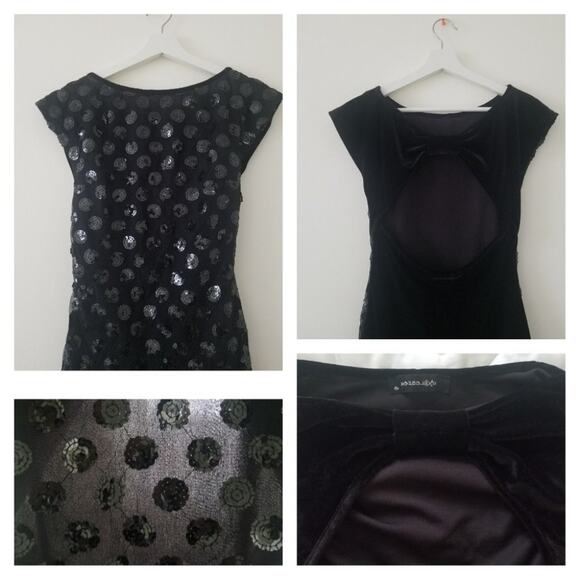 SEQUIN VELVET NWOT MINI COCKTAIL EMBELLISHED DRESS - S - Picture 2 of 9